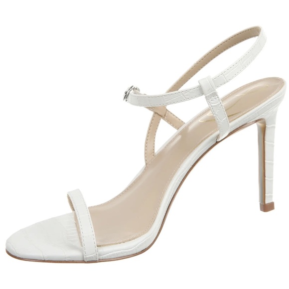 SAM EDELMAN Heels Doran Strappy Sandal White Croc Embossed NIB - Picture 3 of 5